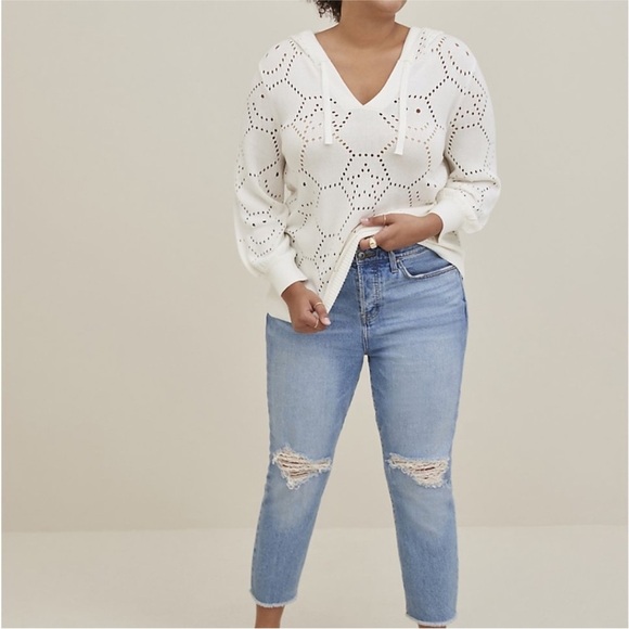 NWT Torrid Marsh Long Sleeve Pointelle Hoodie Size 10 - Picture 3 of 14